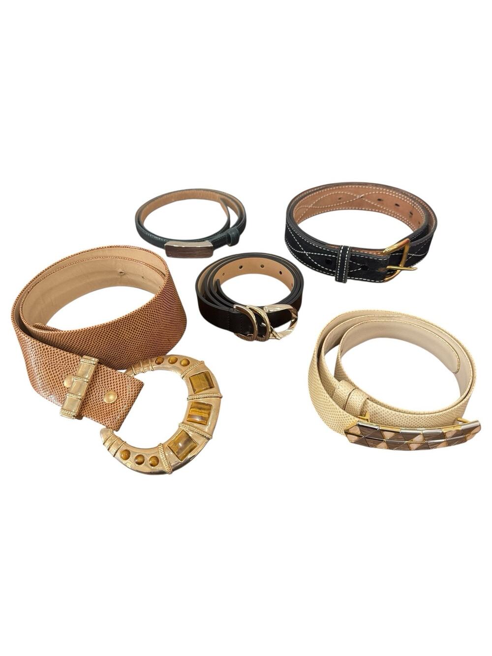 Designer Belt Lot 5 Judith Leiber Cole Haan DKNY Schneider Leather Womens Resale